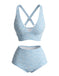 Elegant Light Blue 1980s Vintage Swimsuit 2