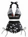 1980s Punk Halter Rock Skull Bikini Set, vintage swimsuit, pin-up swimwear - perfect for women who love vintage and retro fashion
