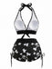 1980s Punk Halter Rock Skull Bikini Set, vintage swimsuit, pin-up swimwear - perfect for women who love vintage and retro fashion