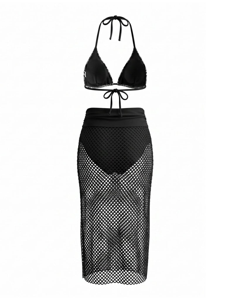 Elegant 1980s Vintage Halter Swimsuit 3