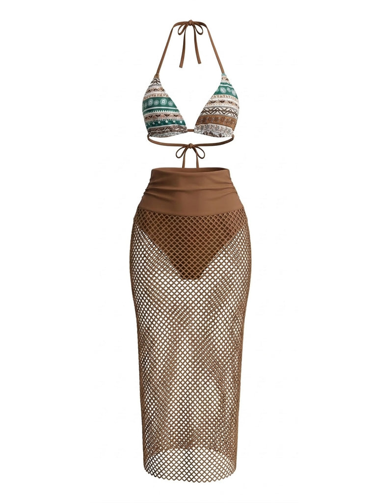 Elegant 1980s Vintage Halter Swimsuit 5