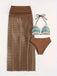 Elegant 1980s Vintage Halter Swimsuit 7