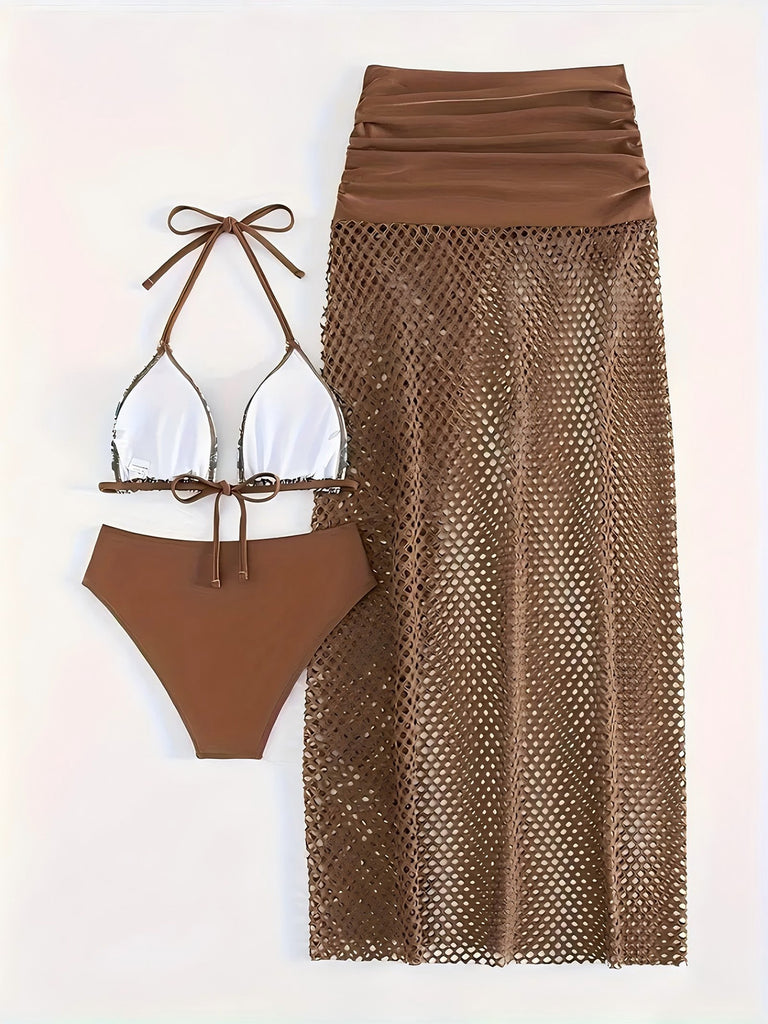 Elegant 1980s Vintage Halter Swimsuit 8
