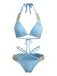 1980s Halter Rhinestone Strappy Bikini Set, vintage swimsuit, pin-up swimwear - perfect for women who love vintage and retro fashion