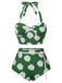 Green 1930s Daisy Halter Swimsuit