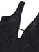 [Pre-Sale] Black 1950s Polka Dot V-Neck Bow Swimsuit