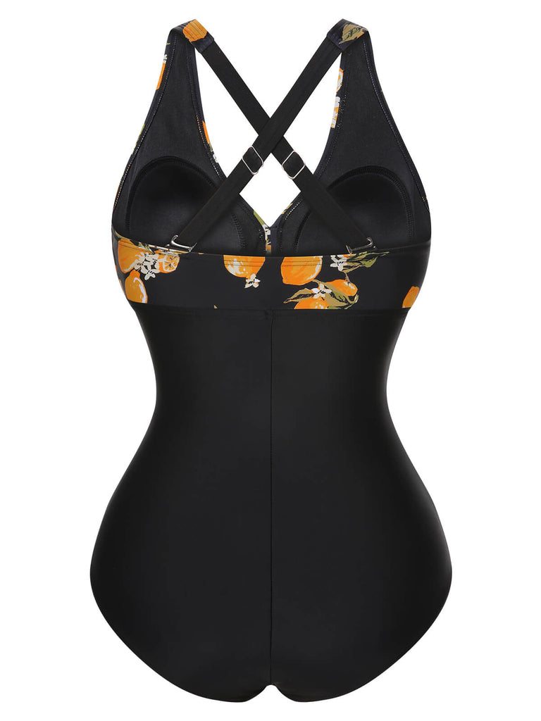 1950s Printed One-Piece Swimsuit