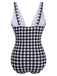 Black & White 1950s Plaid One-Piece Swimsuit