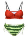 Red 1950s Watermelon Suspender Bikini Set