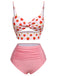 Pink 1960s Strawberry Plaid Halter Swimsuit