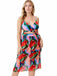 [Plus Size] 1930s Tropical Print Wrap Swimsuit & Cover Up