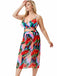 [Plus Size] 1930s Tropical Print Wrap Swimsuit & Cover Up