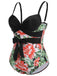 [Plus Size] 1940s Strap Flowers One-Piece Swimsuit