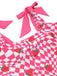 Pink 1960s Strawberry Plaid One-Piece Swimsuit