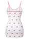 White & Pink 1950s Strawberry Pleated Swimsuit