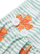 Light Green 1950s Floral Stripe Swimsuit & Skirt Cover-Up