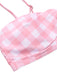 Pink 1940s Spaghetti Strap Plaid Bow Swimsuit