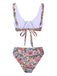 1940s Hippie Floral Wide Strap Swimsuit