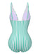 1950s Stripes Spaghetti Strap One-Piece Swimsuit