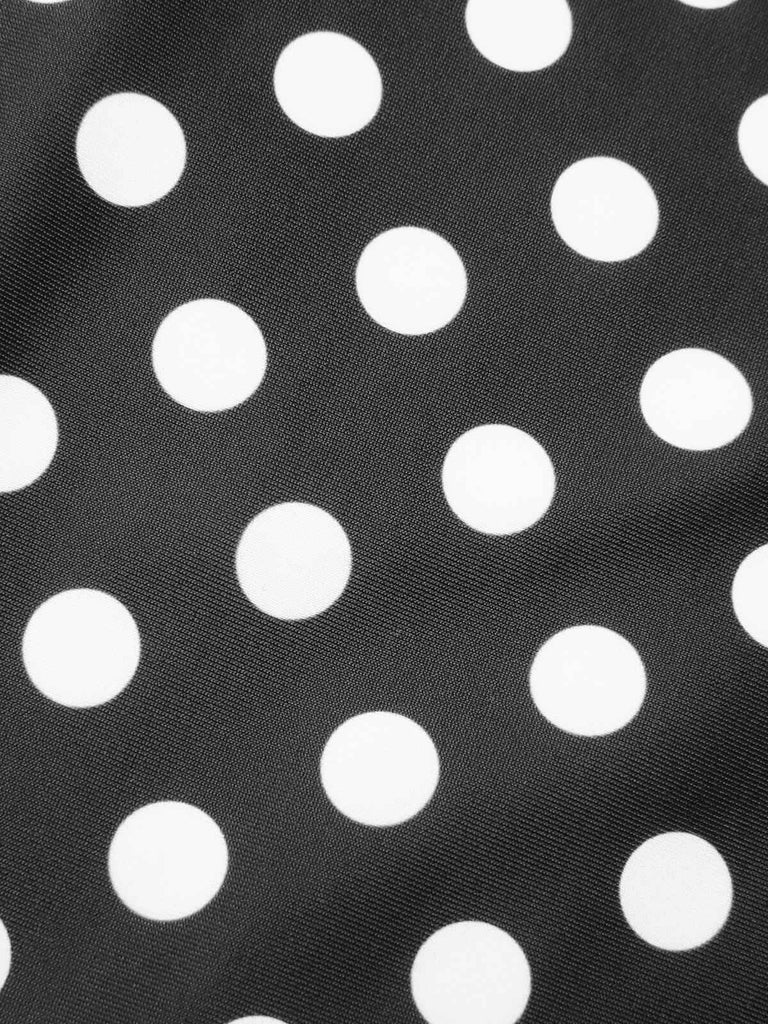 1940s Polka Dots Wrinkle Strap Swimsuit