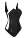 Black 1940s Contrast One-Piece Swimsuit
