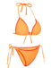 Orange Red 1930s Spaghetti Strap Halter Bind Bikini