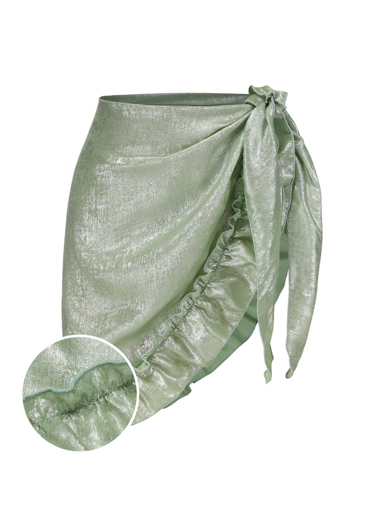 [Pre-Sale] Green 1950s Ruffle Tie Cover-up