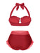 Lavender 1970s Mermaid Shell Halter Bikini Set