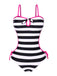 [Pre-Sale] 1960s Barbie Striped Hollow Bow Swimsuit