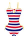 1960s Barbie Striped Hollow Bow Swimsuit