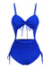 [Pre-Sale] Blue 1960s Solid Drawstring Swimsuit