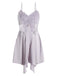 Lavender 1970s Lace Patchwork Stitching Butterfly Nightgown
