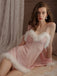 1970s Sheer Patchwork V-Neck Plush Nightgown