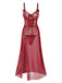 1970s Strap Lace Sheer Slit Sleepwear Nightgown