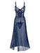 1970s Strap Lace Sheer Slit Sleepwear Nightgown