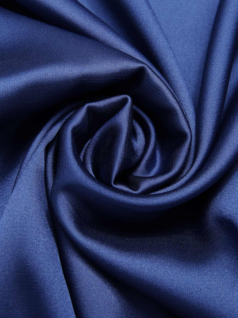 [Pre-Sale] Navy Blue 1930s Satin Lace Deep V-Neck Nightdress