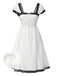[Pre-Sale] White 1940s Cotton Lace Stripe Cap Sleeve Nightdress