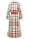[Pre-Sale] Cream Color 1950s Christmas Plaid Petal Collar Lapel Robe