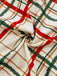 [Pre-Sale] Cream Color 1950s Christmas Plaid Petal Collar Lapel Robe