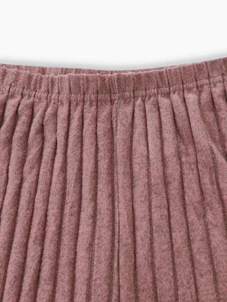 1950s Bow Knitted Ruffled Long Pajama Set