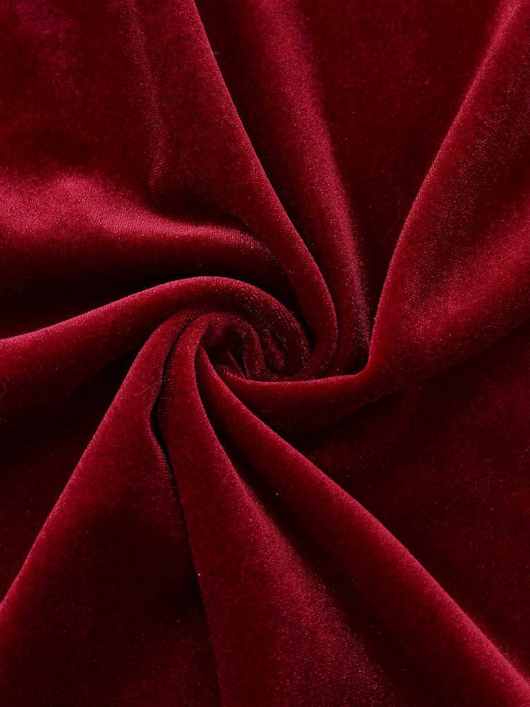 [Pre-Sale] Red 1940s Spaghetti Strap Lace Velvet Nightgown