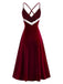 [Pre-Sale] Red 1940s Spaghetti Strap Lace Velvet Nightgown