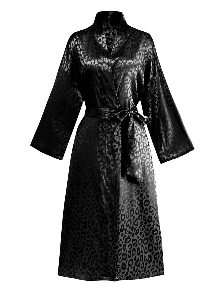 1950s Leopard Print Lace-Up Robe