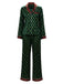 [Pre-Sale] Dark Green 1970s Contrast Polka Dots Pajamas