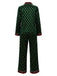 [Pre-Sale] Dark Green 1970s Contrast Polka Dots Pajamas