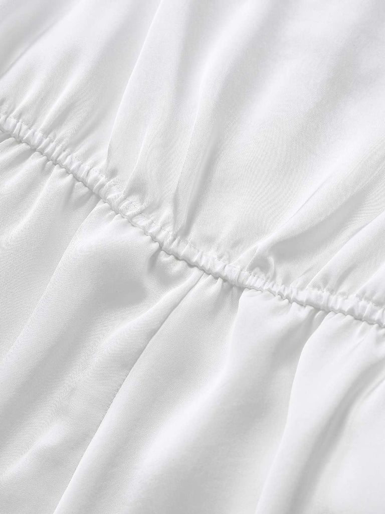 [Pre-Sale] White 1960s Lace Trim Camisole Romper Pajamas