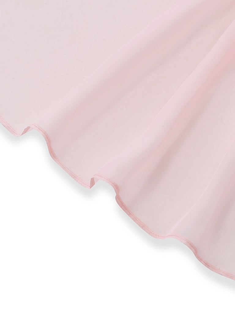 [Pre-Sale] Pink 1930s Mesh Pleated Lace Waist Robe