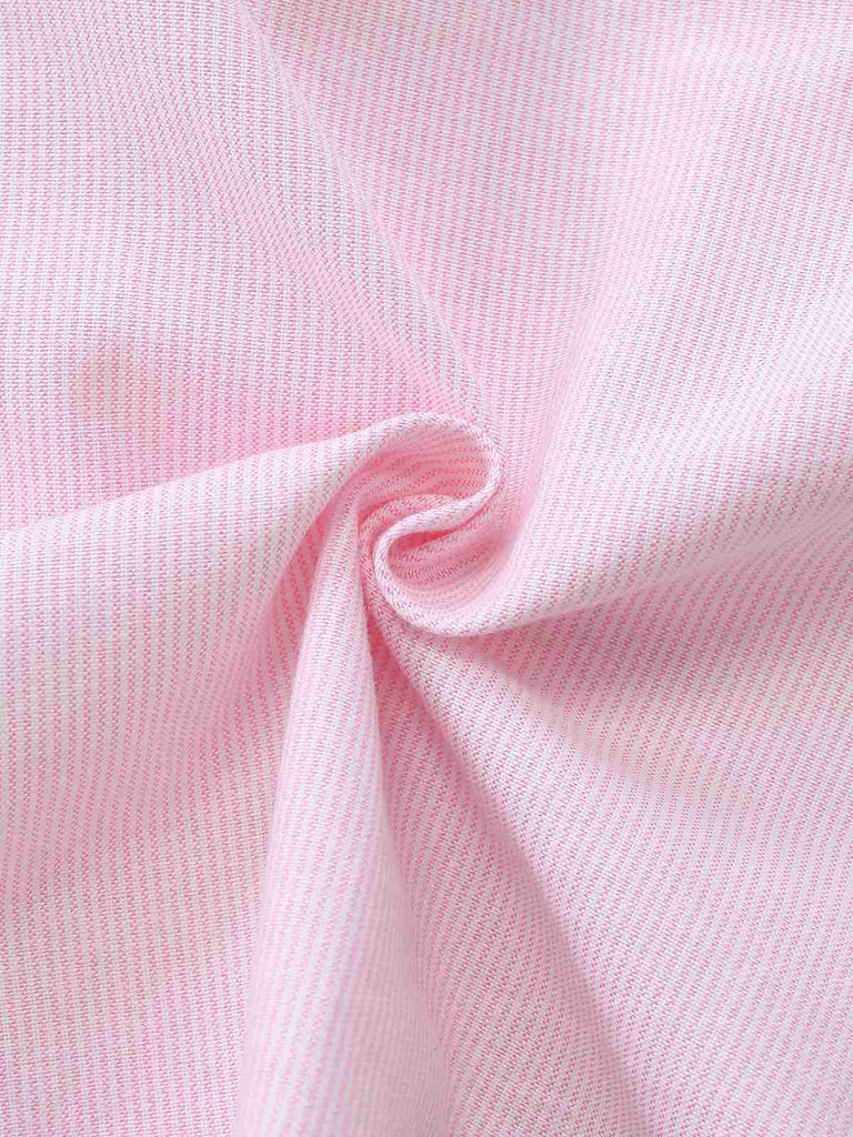 [Pre-Sale] Pale Pink 1950s Pinstripe Heart Button Cotton Pajamas