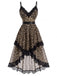 [Pre-Sale] Black 1930s Lace V Neck Nightgown 2