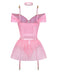 4PCS Pink 1960s Glitter Ballet Tutu Body Lingerie